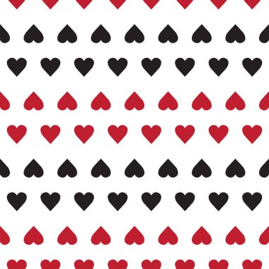 Beyaz arka plan üzerinde küçük kalpler ile vektör seamless modeli