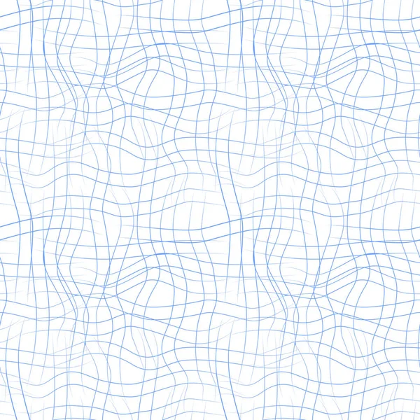 Modèle vectoriel sans couture avec des lignes ondulées dessinées sur un fond blanc — Image vectorielle