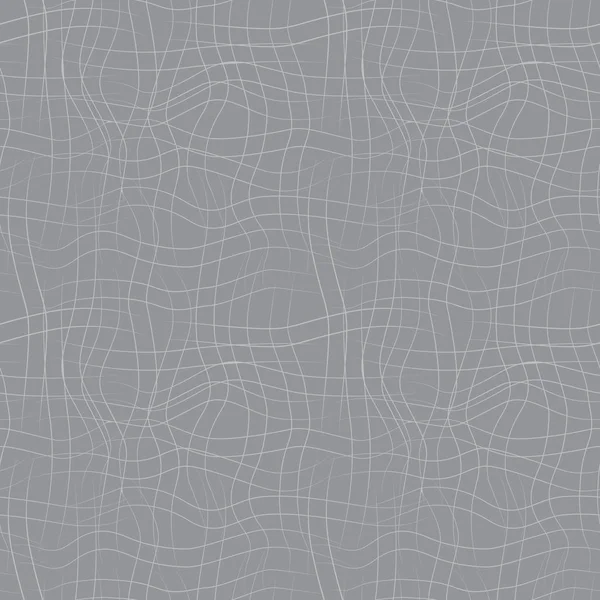 회색 배경에 물결 모양의 그려진 선과 벡터 완벽 한 패턴 — 스톡 벡터