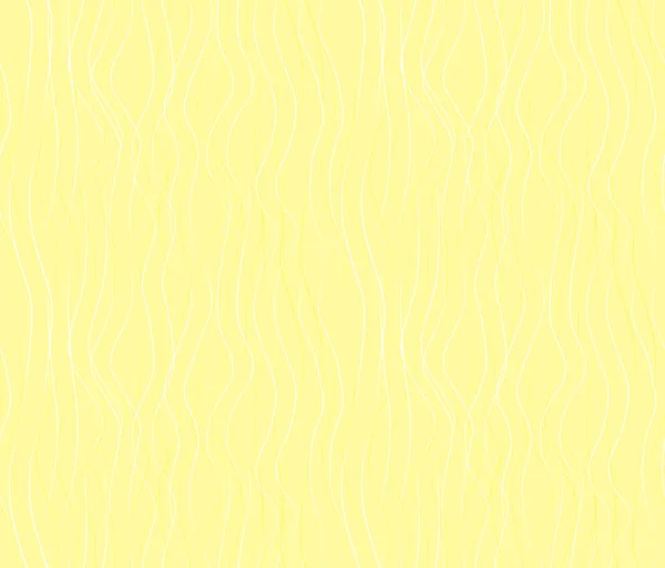 Vector naadloos patroon met golvende getekende lijnen op een gele backgound — Stockvector
