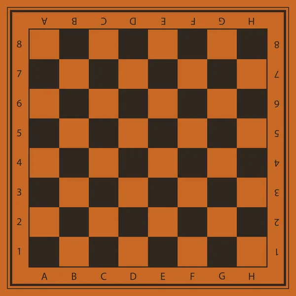 Champ d'échecs vectoriel en couleurs orange et noir avec chiffres — Image vectorielle
