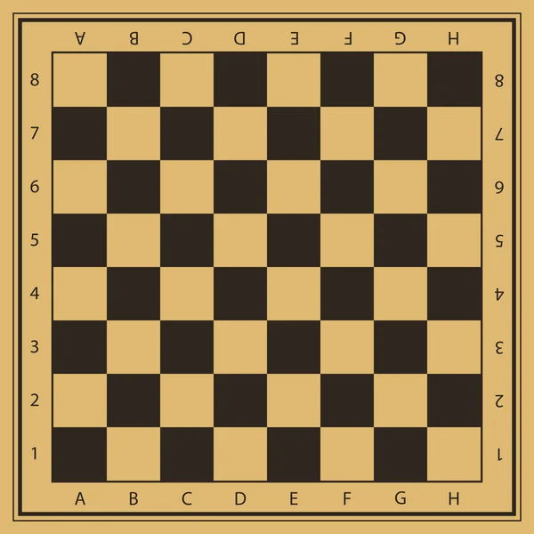 Champ d'échecs vectoriel aux couleurs beige et noir avec chiffres — Image vectorielle