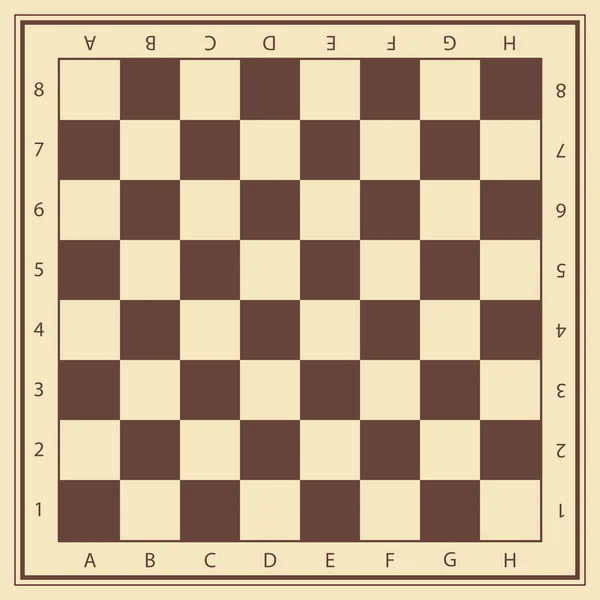 Champ d'échecs vectoriel aux couleurs beige et marron avec chiffres — Image vectorielle