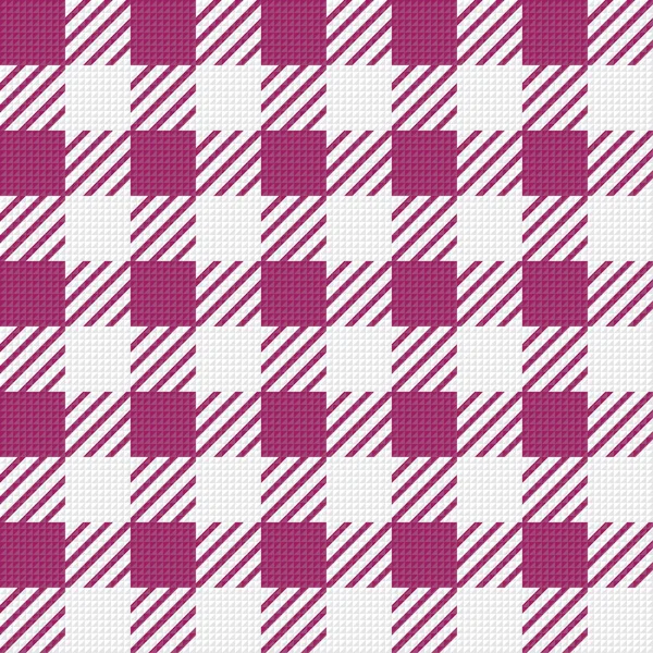 Texture senza cuciture vettoriale con ornamento gabbia vichy. Gabbie bianche e rosa — Vettoriale Stock