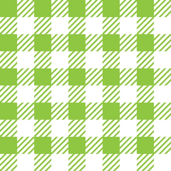 Texture vectorielle sans couture avec ornement de cage vichy. Cages vertes et blanches — Image vectorielle
