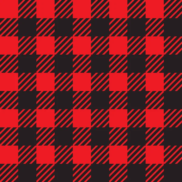 Texture vectorielle sans couture avec ornement de cage vichy. Cages rouges et blakc — Image vectorielle