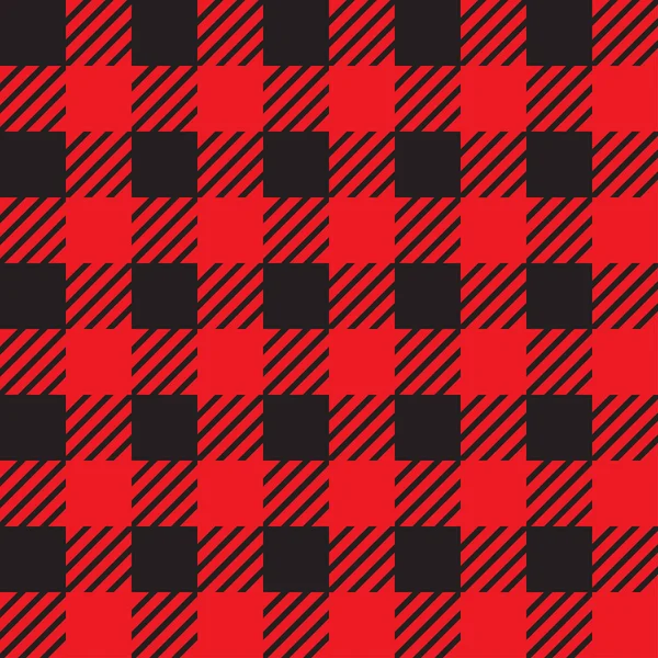 Vektor nahtlose Textur mit vichy Käfigornament. rote und schwarze Käfige — Stockvektor