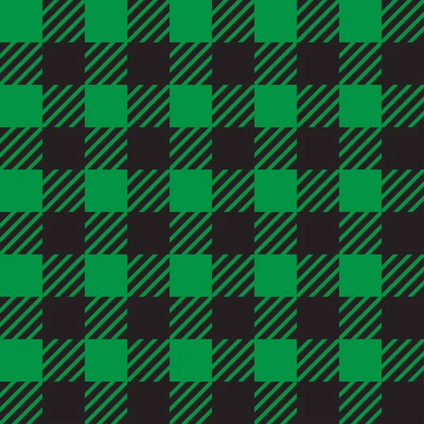 Vektor sömlös textur med Vichy Cage prydnad. Gröna och svarta burar — Stock vektor