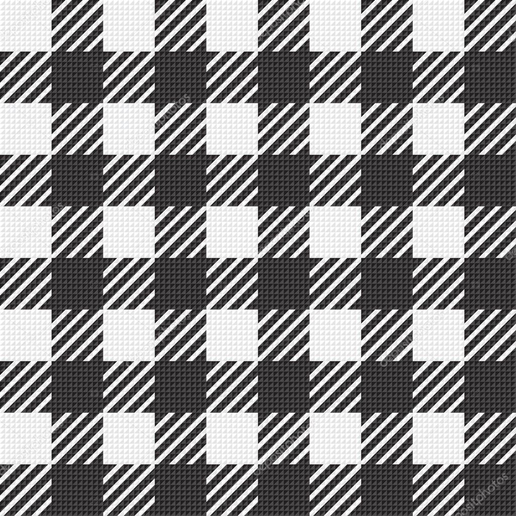 Vector seamless texture with vichy cage ornament. White and black cages