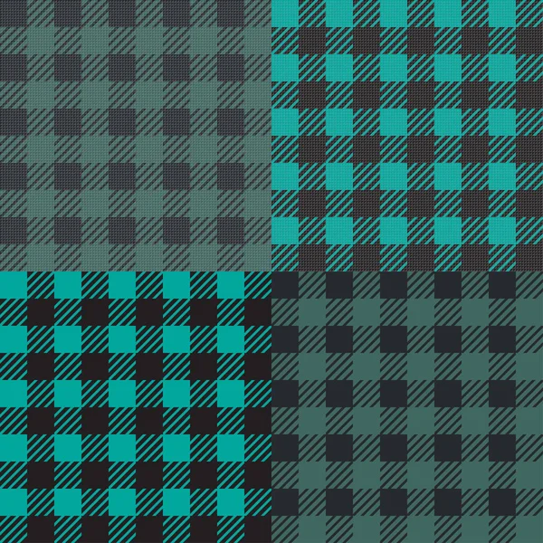 Conjunto de 4 patrones de gingham vichy para manta de picnic o diseño de mantel — Vector de stock