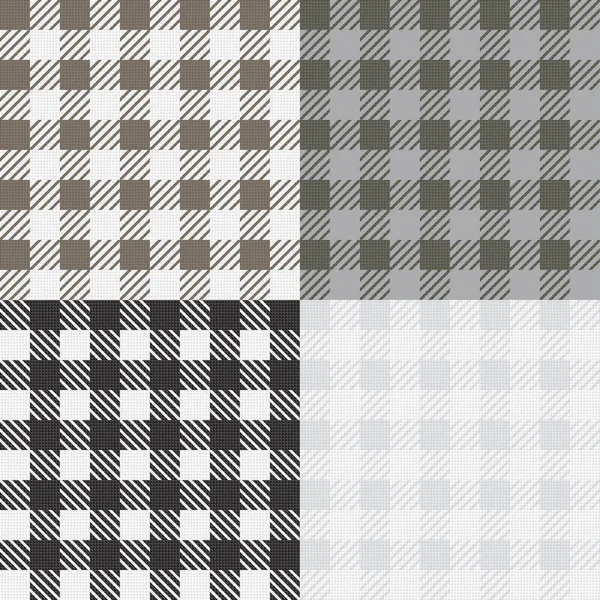 Set mit 4 gingham vichy Mustern für Picknickdecken oder Tischdecken — Stockvektor
