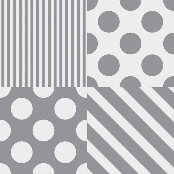 Satz von vier vektorlosen Mustern. Graue Farben — Stockvektor