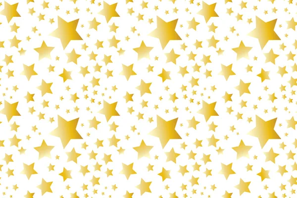 Векторная бесшовная текстура с золотыми звездами на белом фоне — стоковый вектор