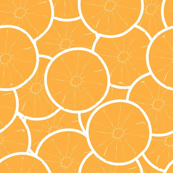 Textura sem costura abstrata vetorial com fatias de laranja — Vetor de Stock