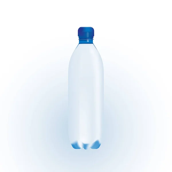 Vector illustratie van één transarente fles water op een witte achtergrond — Stockvector