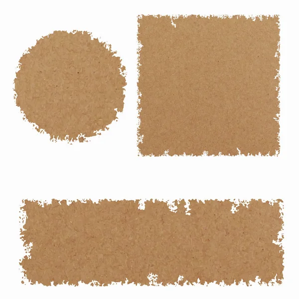Set van drie Kraft papier vector tamplates. Broun kleur — Stockvector