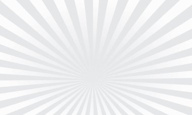 Vektör pop art renkli ışınları arka plan. Beyaz arka plan üzerinde gri ışınlar