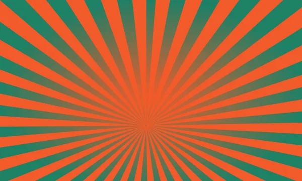 ベクトルポップアートカラフルな光線の背景。緑とオレンジ — ストックベクタ
