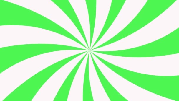Białe Zielone Sunburst Promieniowe Tło Animacji Wzór Kolorowy Tył Pop — Wideo stockowe