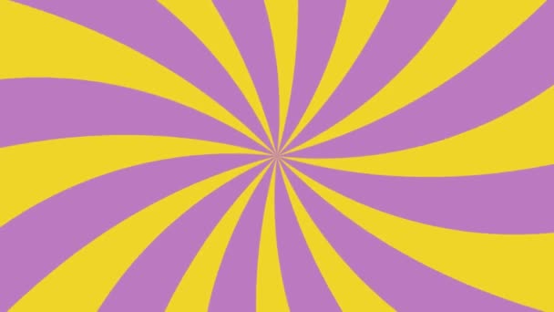 Violeta Amarelo Sunburst Animação Padrão Fundo Radial Colorido Volta Pop — Vídeo de Stock