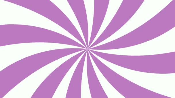 Animação Fundo Radial Sunburst Branco Violeta Colorido Volta Pop Motion — Vídeo de Stock