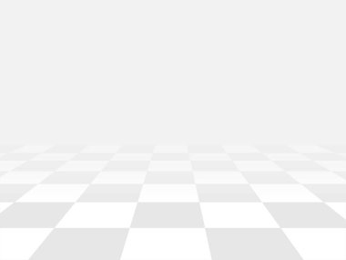 Vektör beyaz arka plan. Damalı perspektif zemin