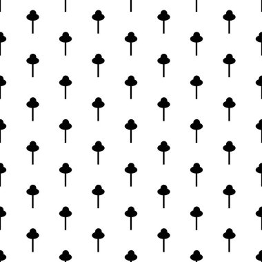 Ağaçların simge elementleri ile kusursuz bir desen. Beyaz arkaplanda tekrarlanabilir siyah ağaç ögeleri