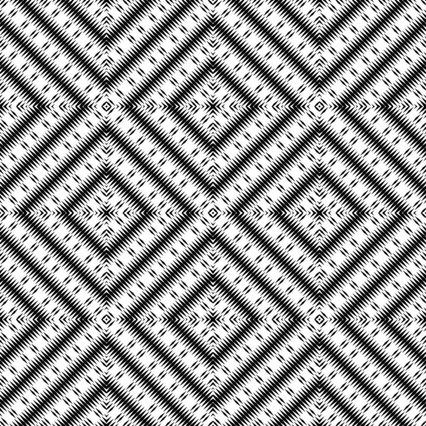 Texture vectorielle des losanges ethniques. Tapis ou motif de papier peint. Couleurs noir et blanc — Image vectorielle