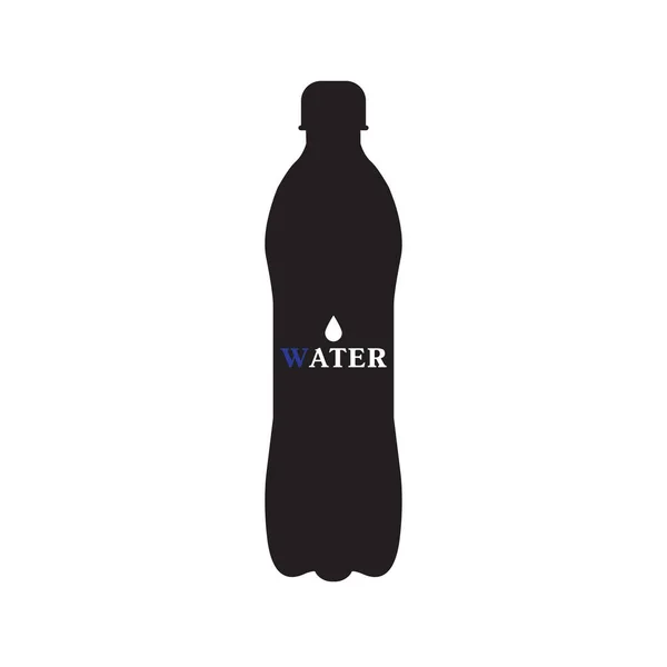 水ボトルのイラストの黒のシルエット — ストックベクタ