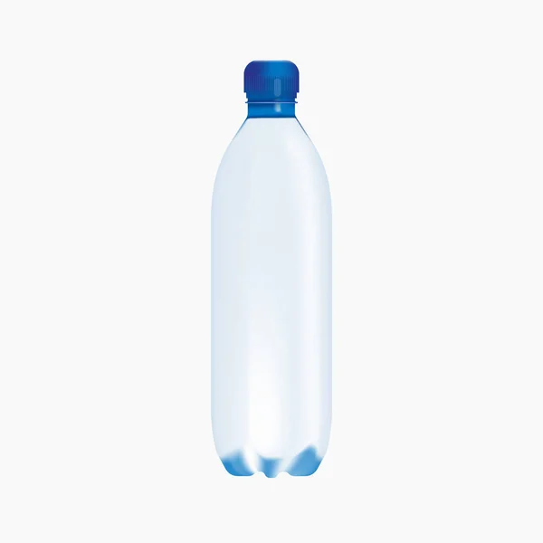 Векторная маленькая бутылка чистой воды на белом фоне — стоковый вектор