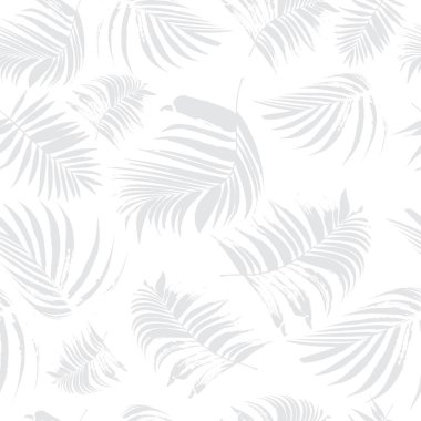 Tropikal yapraklı bembeyaz vektör deseni