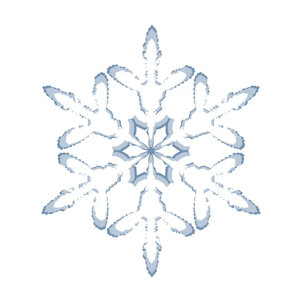 Векторная белая снежинка изолирована на белом фоне. EPS 10 — стоковый вектор