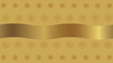 Altın kar taneleri ve el sallayan kurdeleli HD Noel arkaplanı