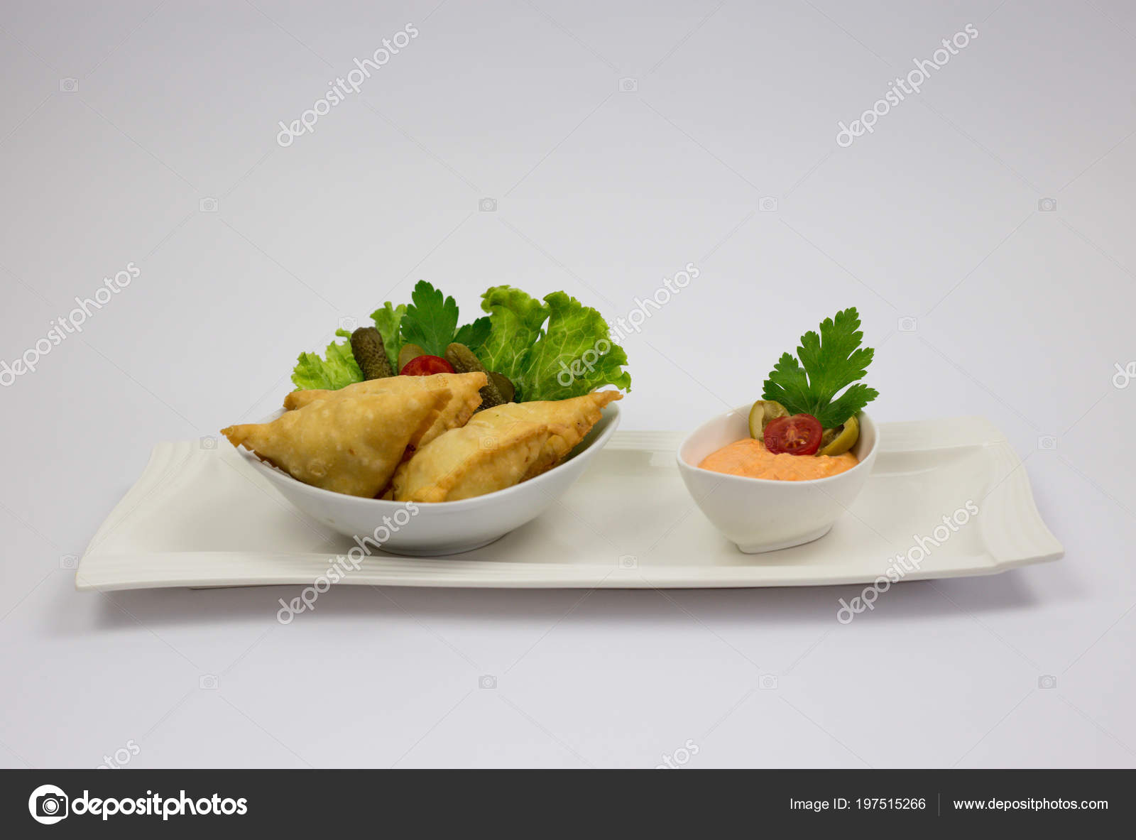 Traditional Arabic Dish Decorations Green Salad Traditional Arabic