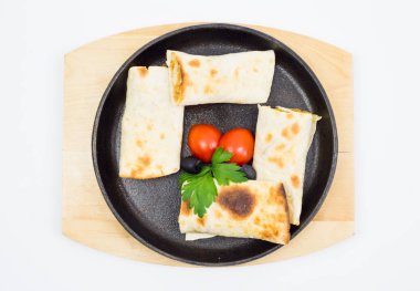 Arap hamur, domates, marul, geleneksel yemek, Restoran, özel, mutfak, Şef, dekorasyonu ile sarılı tavuk servis