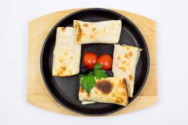 Arap hamur, domates, marul, geleneksel yemek, Restoran, özel, mutfak, Şef, dekorasyonu ile sarılı tavuk servis