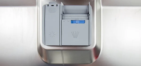 Vaatwasmachine Dispenser Voor Het Reinigen Van Vet Vlekken Met Water — Stockfoto