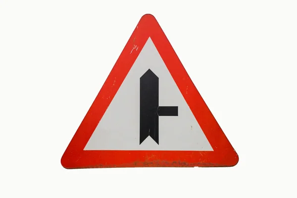 표지판 운전자들에게 표지판때문에 조심스럽게 운전하라고 경고하는 표지판 — 스톡 사진