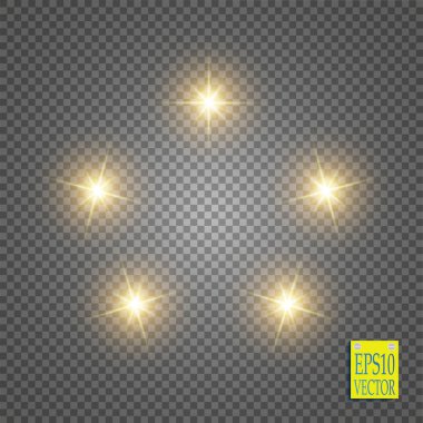 Vektör altın parıltılı dalga çizimi. Altın yıldız tozu izleri, şeffaf arkaplanda izole edilmiş ışıldayan parçacıklar. Sihirli kavram