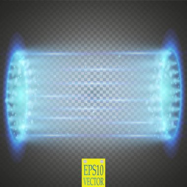 Transparnt arka plan üzerinde izole Ufo ışık demeti.