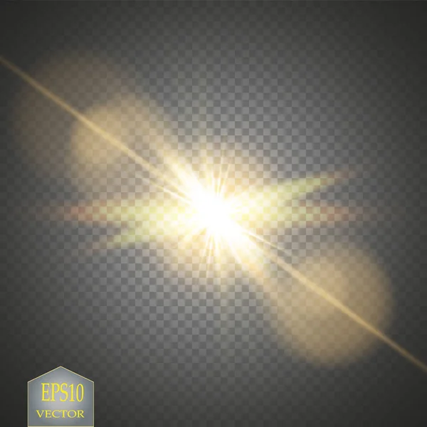 Διάνυσμα Διαφανές Φως Του Ήλιου Ειδικό Φως Φωτοβολίδα Επίδραση Αντηλιακή — Διανυσματικό Αρχείο