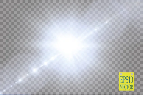 Vector Transparant Zonlicht Speciale Lens Flare Licht Effect Zon Flitser — Stockvector