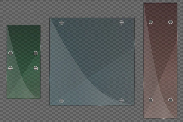 ガラス板セット 透明な背景にベクトルガラスのバナー ベクターイラスト — ストックベクタ