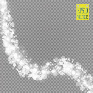 Soyut beyaz bokeh etkisi modern tasarım ile kıvılcım saçar. Parlayan yıldız patlaması ya da havai fişek etkisi. Işıltılı ışık vektörü şeffaf arka plan. Noel kavramı. Titrek sihirli efekt