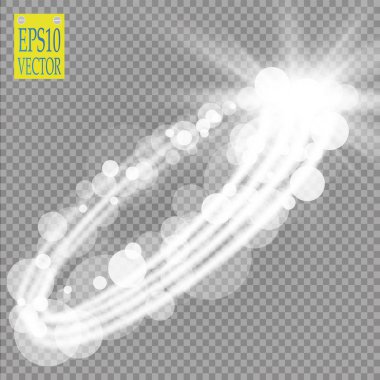 Soyut beyaz bokeh etkisi modern tasarım ile kıvılcım saçar. Parlayan yıldız patlaması ya da havai fişek etkisi. Işıltılı ışık vektörü şeffaf arka plan. Noel kavramı. Titrek sihirli efekt