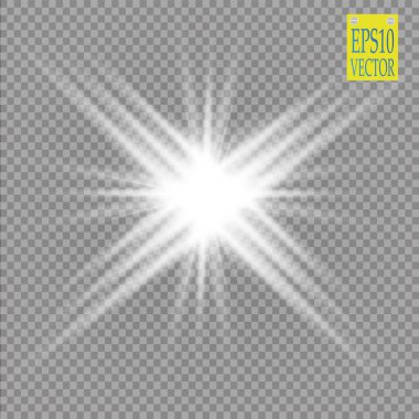 Parlak ışık efekti. Parıltılı yıldız patlaması. Güneş enerjisi neon ışıkları kozmik soyut. Vektör