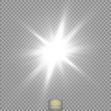 Parlak ışık efekti. Parıltılı yıldız patlaması. Güneş enerjisi neon ışıkları kozmik soyut. Vektör