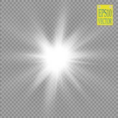 Parlak ışık efekti. Parıltılı yıldız patlaması. Güneş enerjisi neon ışıkları kozmik soyut. Vektör