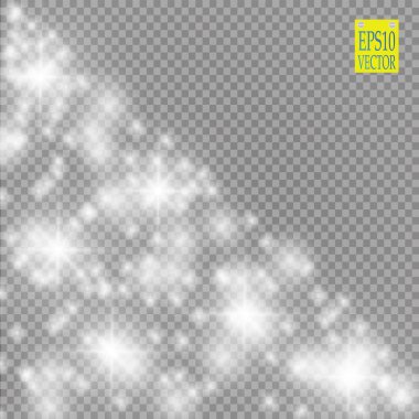 Parlak ışık efekti. Vektör çizimi. Noel flaşı kavramı. 10 saniye.