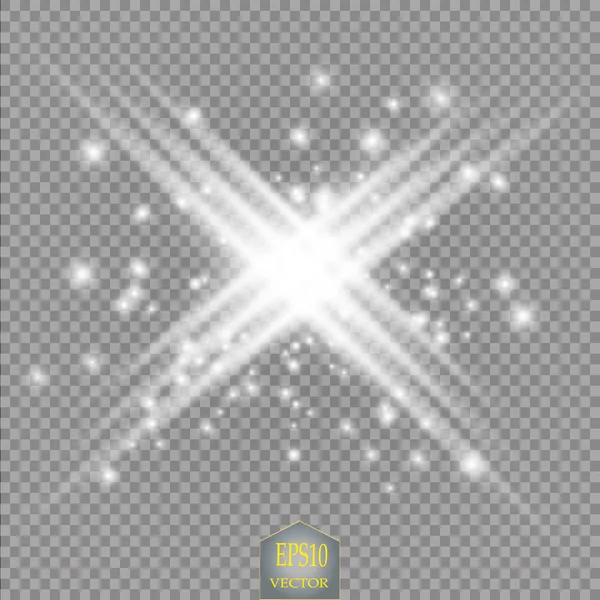 Světelný Efekt Hvězda Praskla Sparkles Sun Power Energie Neonová Světla — Stockový vektor